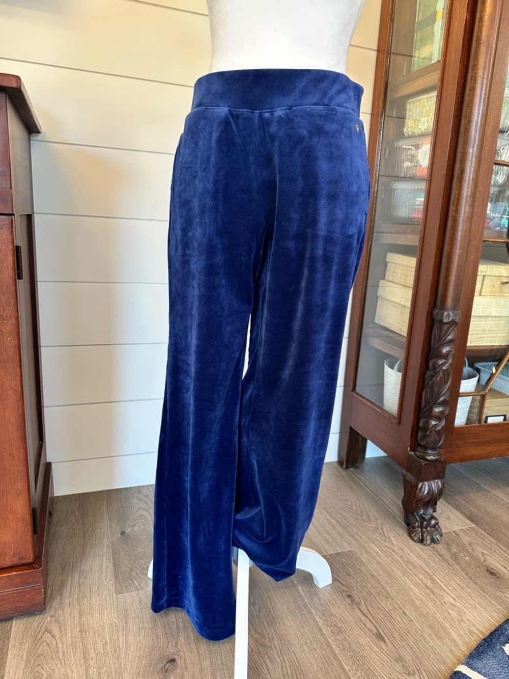 Tommy Bahama Navy Velour Wide-Leg Pants (xs)